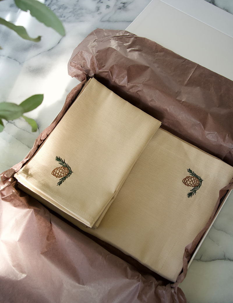 Geschenkpaket Weihnachts-Tischwäsche für vier Personen