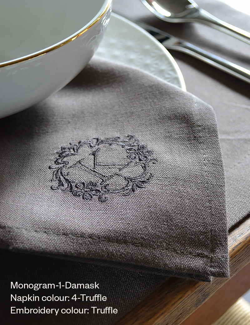 Serviettes de table avec votre propre Monogramme