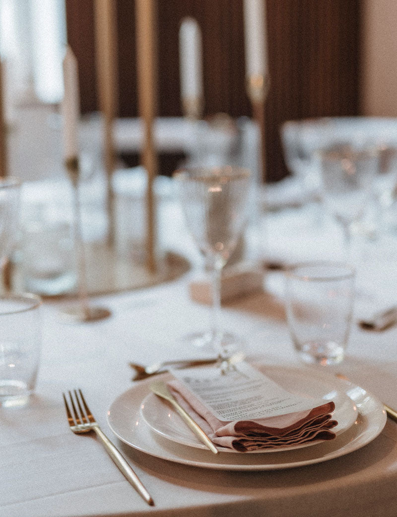 Serviettes de table Lin Gastronomie Rose Ancien