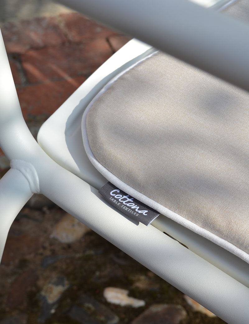 Coussin d'assise d'extérieur Plage / Blanc passepoil