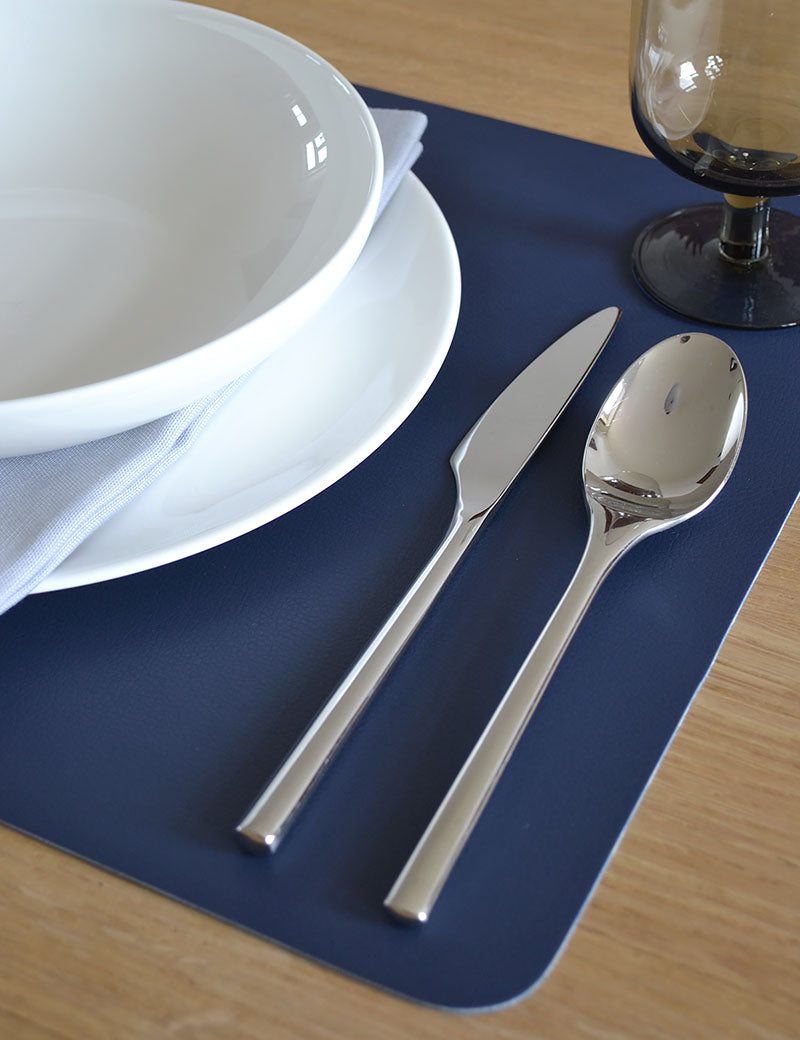 Placemats Synthetic Leather Dark Blue
