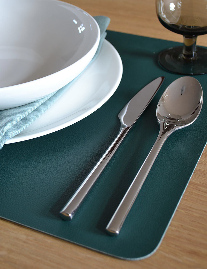 Placemats Synthetic Leather Dark Green