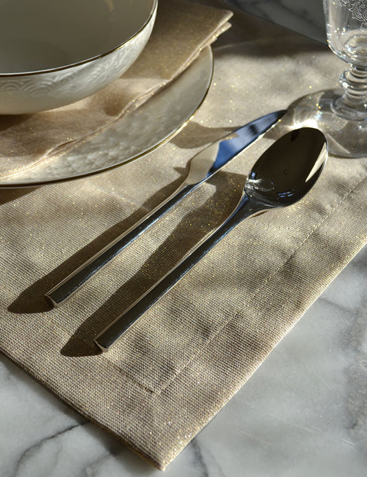 Placemats Shiny-Chic Glitter-Goud Halftransparant