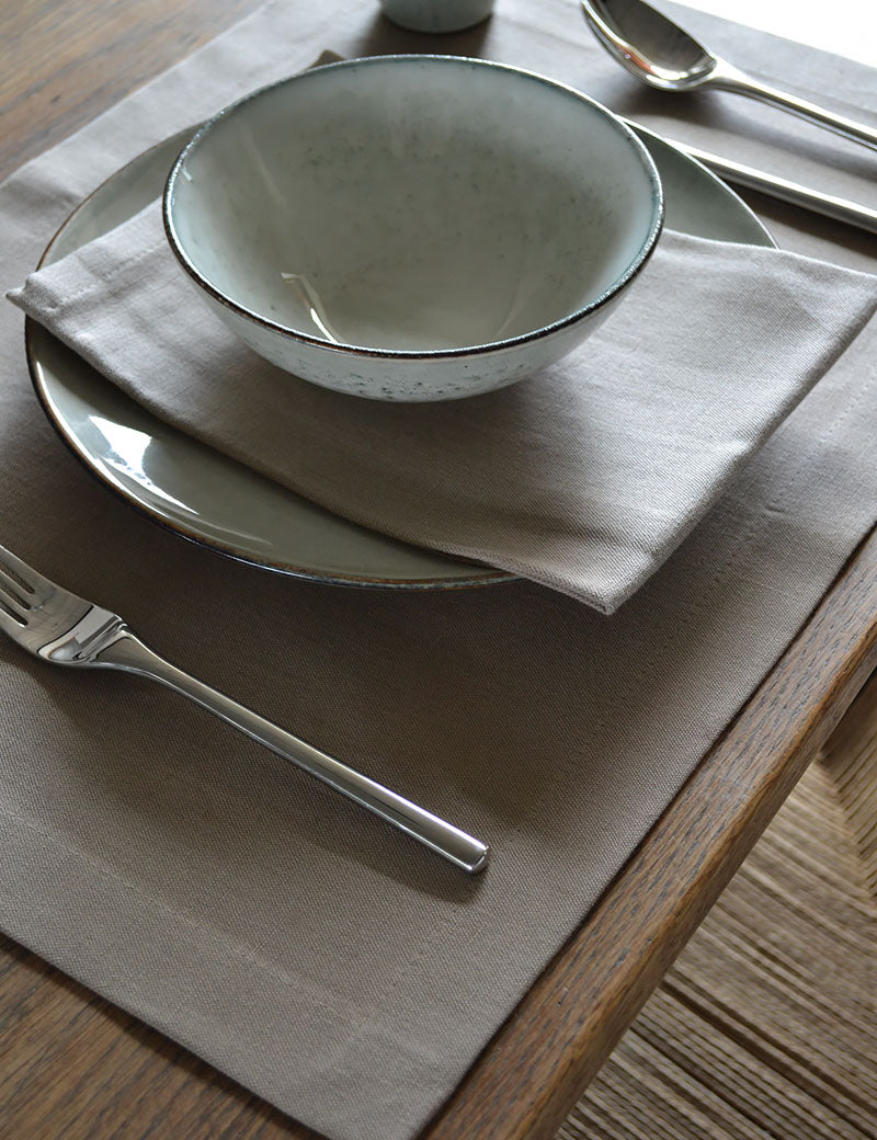 Tischsets Leinen Gastronomie Taupe