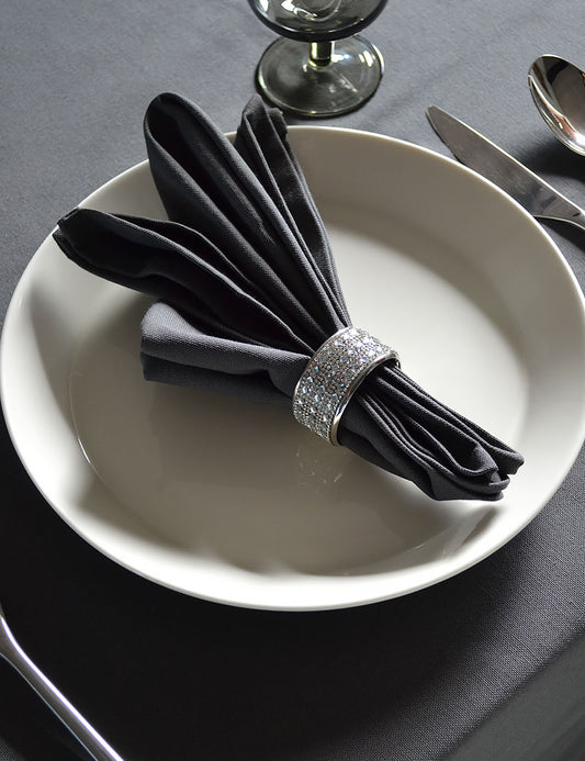 Serviettes de table Coton Uni Antracite