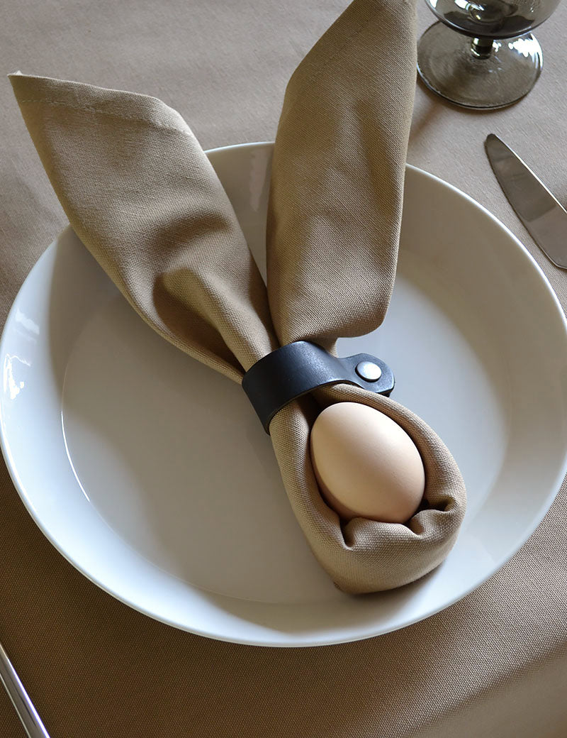 Serviettes de table Coton Uni Café au Lait