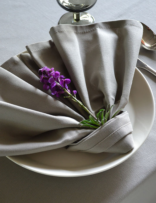 Serviettes de table Coton Uni Gris