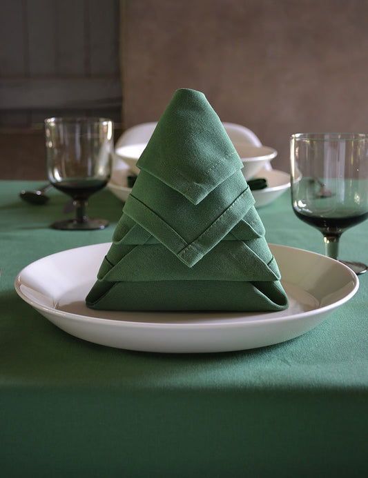 Serviettes de table Coton Uni Vert