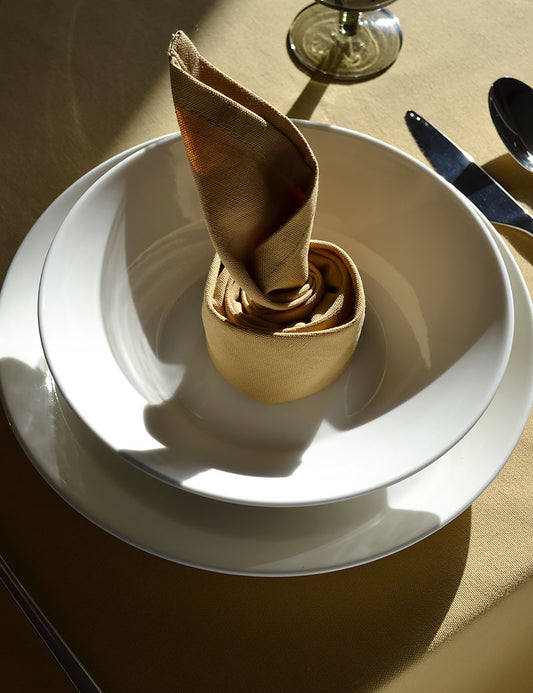 Serviettes de table Coton Uni Miel