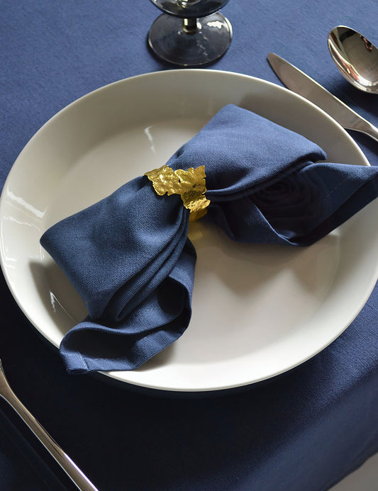 Serviettes de table Coton Uni Indigo