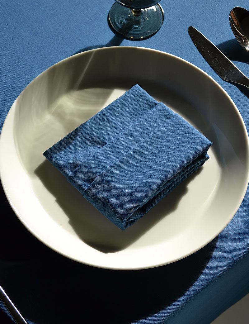 Serviettes de table Coton Uni Bleu Royal