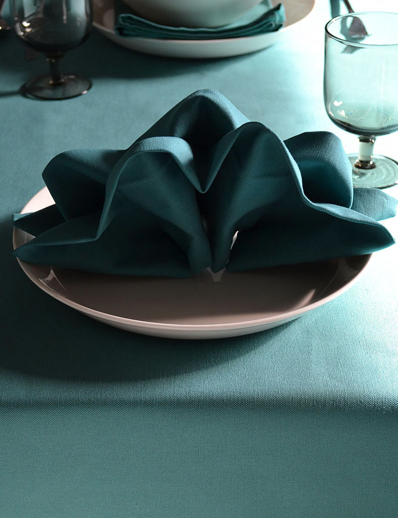 Serviettes de table Coton Uni Petrol