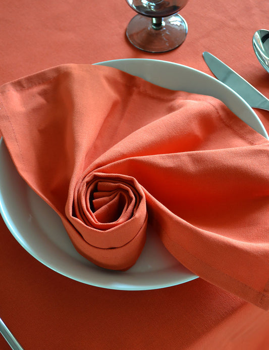 Serviettes de table Coton Uni Citrouille