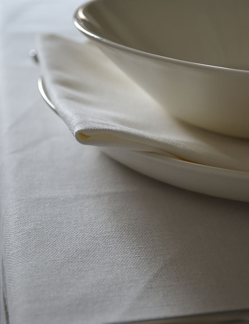 Servetten Uni Katoen Roomwit