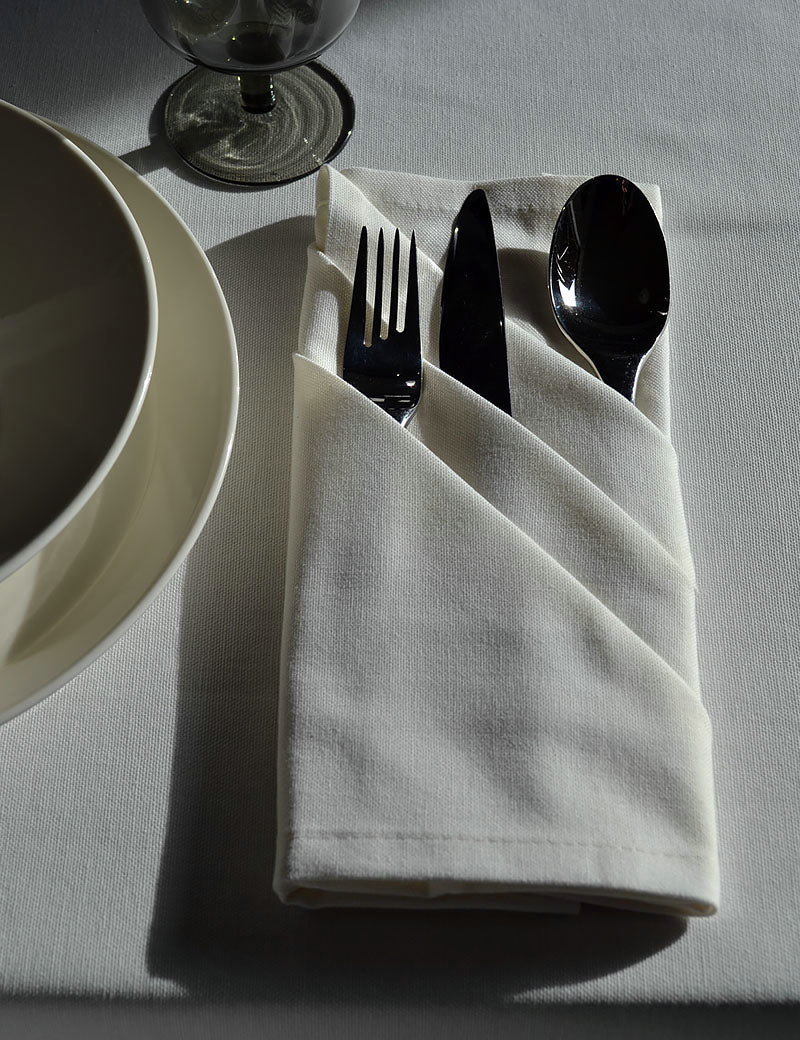 Serviettes de table Coton Uni Crème