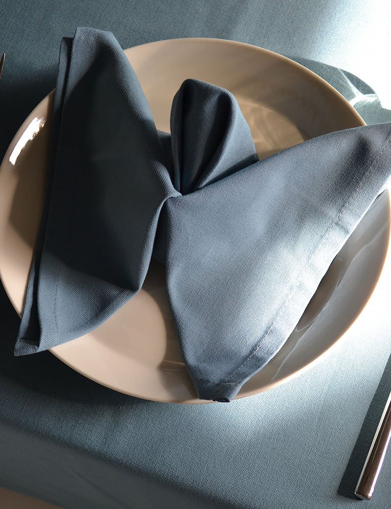 Serviettes de table Coton Uni Blue Clair