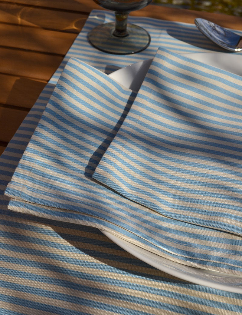 Servietten Outdoor Blau gestreift