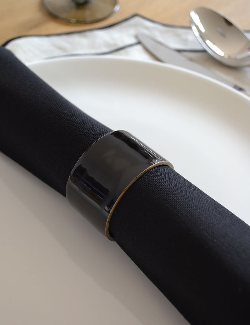 Serviettenring Schwarz / Goldfarben