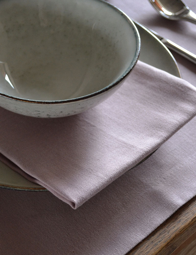 Serviettes de table Lin Gastronomie Rose Ancien