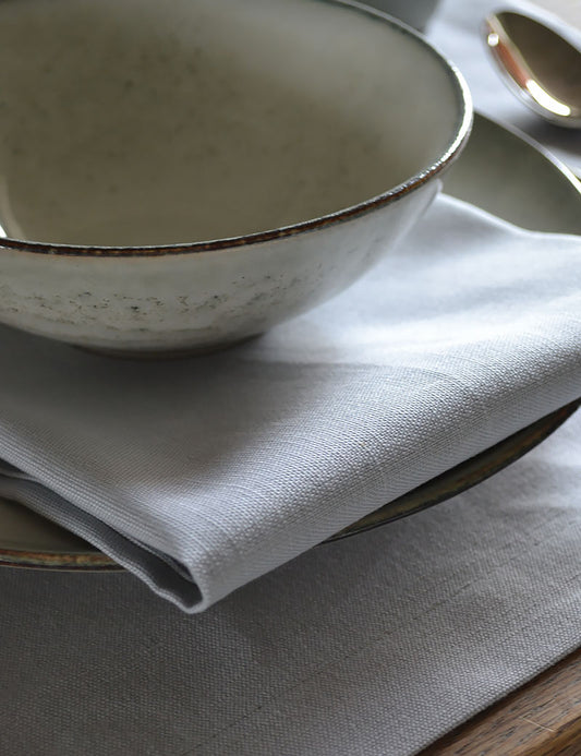 Serviettes de table Lin Gastronomie Gris Perle