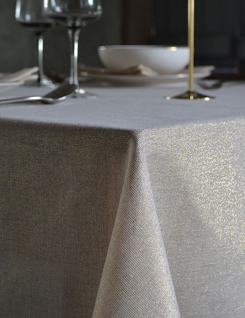 Tischdecke Shiny-Schick Glitter-Gold Halbtransparent