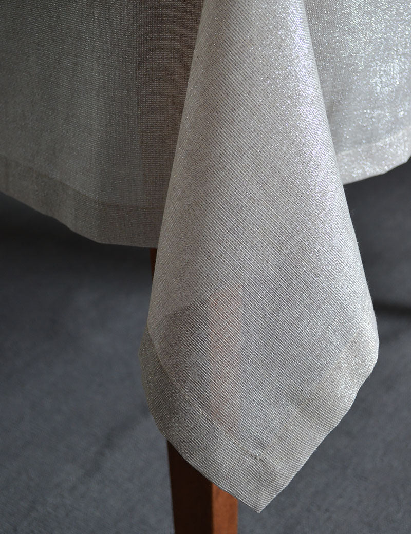 Tablecloth Shiny-Chic Glitter-Silver Semi-transparent