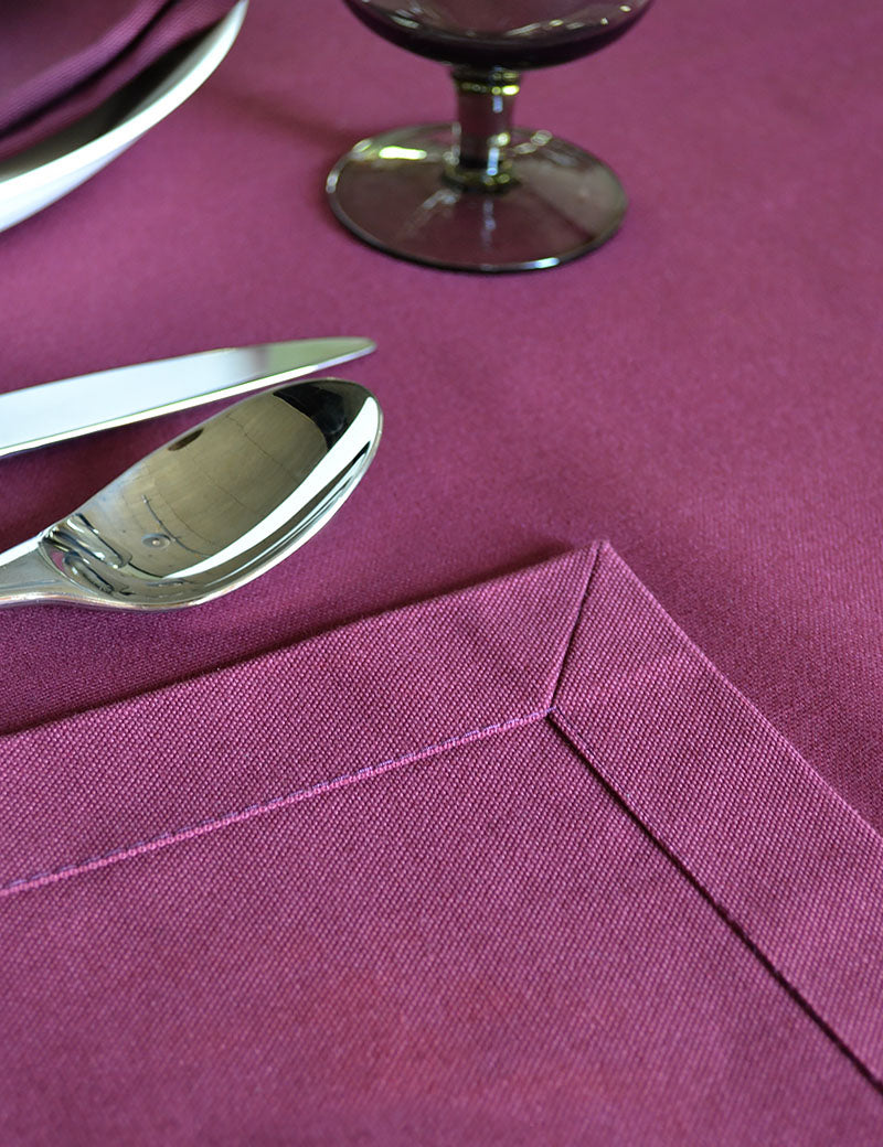 Tafelkleed Uni Katoen Burgundy
