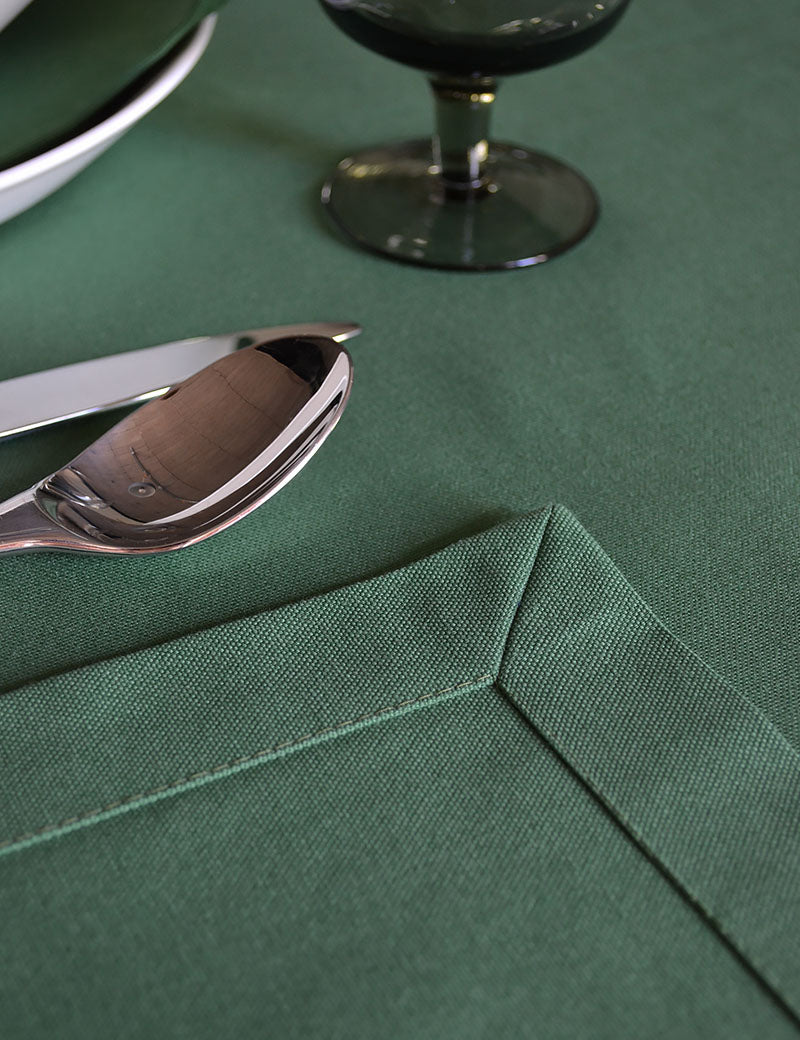 Tablecloth Uni Cotton Green