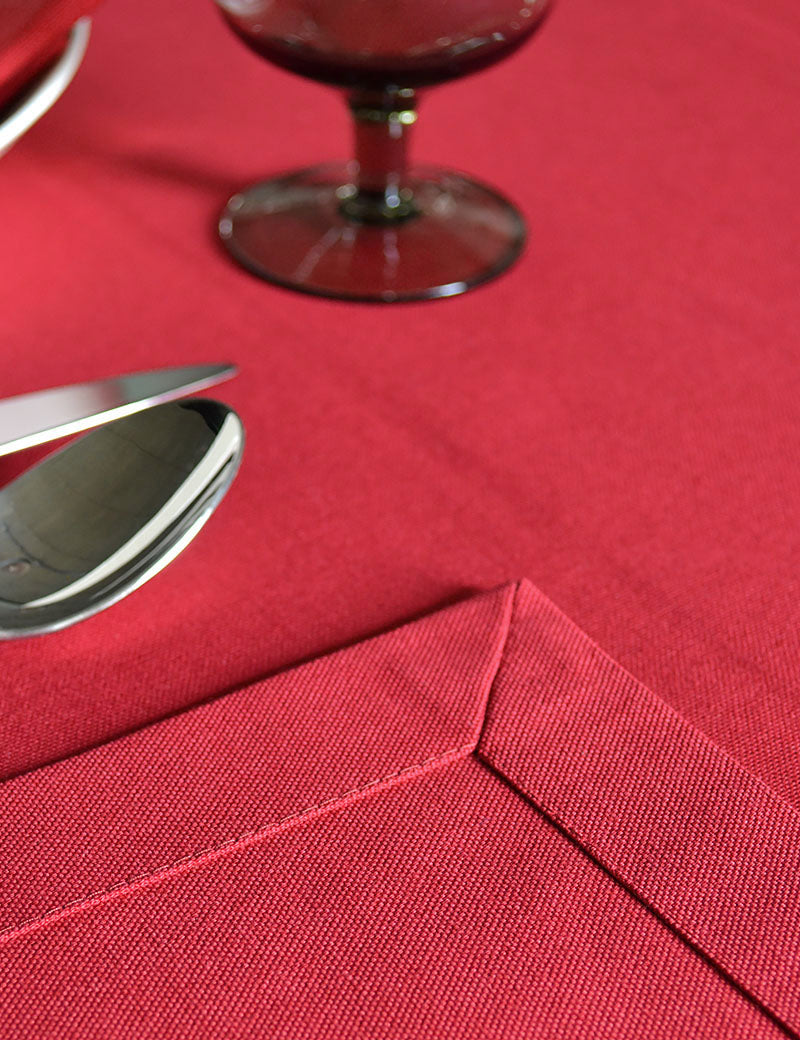 Nappe Coton Uni Rouge Classique