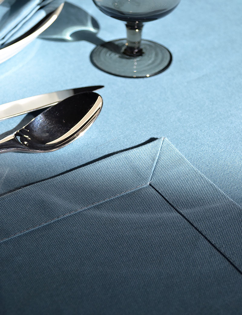 Tablecloth Uni Cotton Vintage Blue