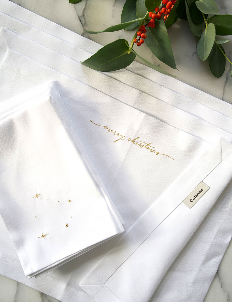 Christmas table linen gift package for four