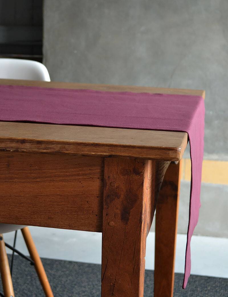 Chemin de table Coton Uni Burgundy Violet