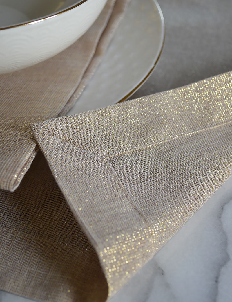 Placemats Shiny-Chic Glitter-Gold Semi-transparent