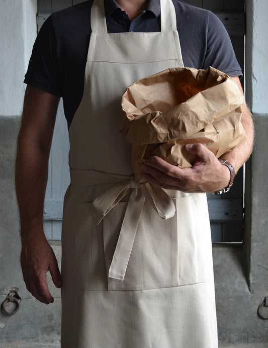 Linen aprons Oyster