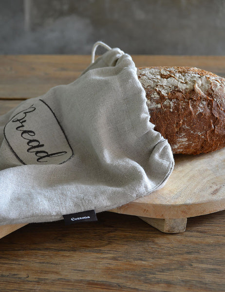 Sacchetto per il pane in lino riutilizzabile Sacchetto per il pane in lino riutilizzabile