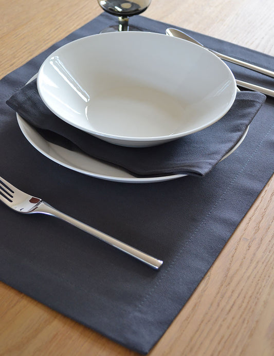 Placemats Uni Cotton Charcoal