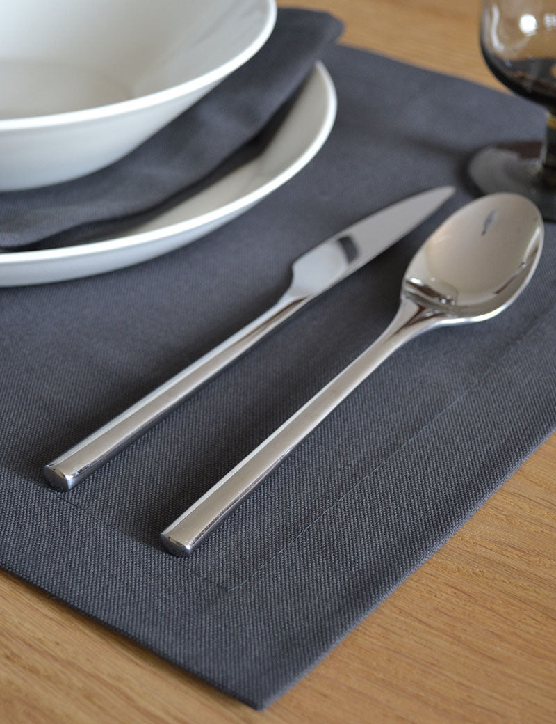 Placemats Uni Cotton Charcoal