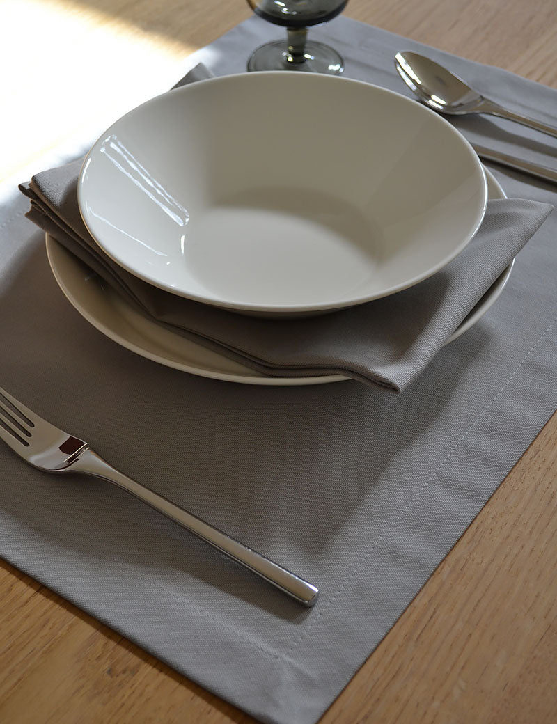 Placemats Uni Katoen Grijs