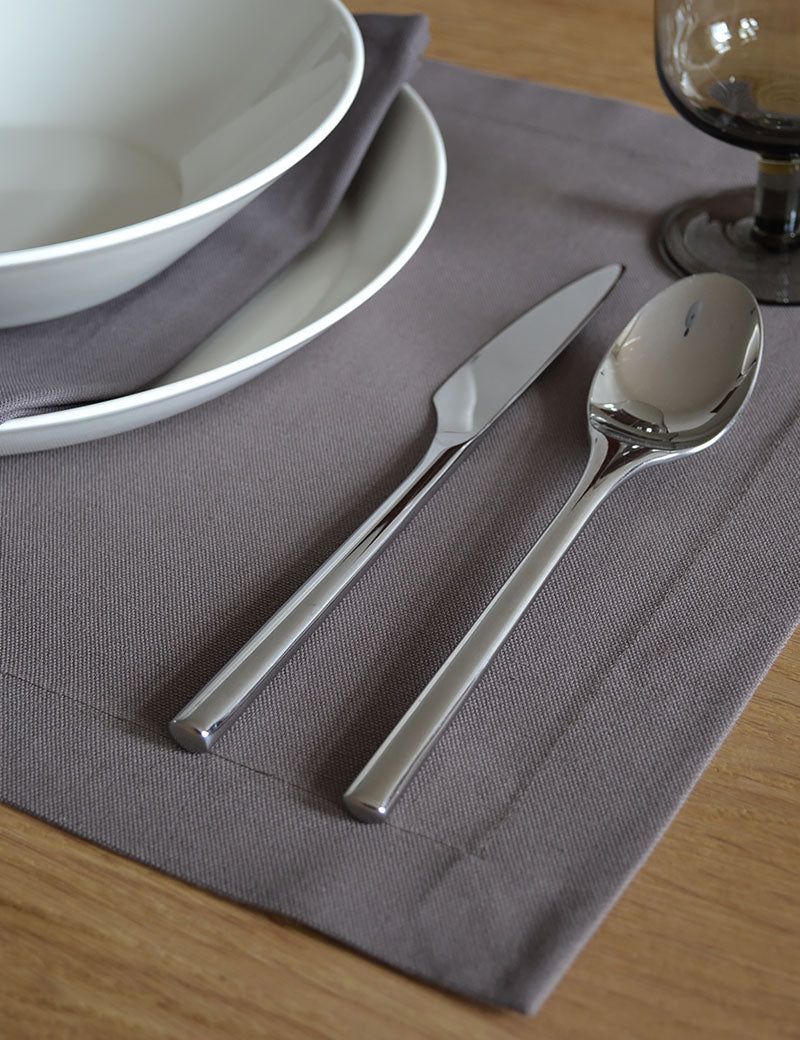 Sets de table Coton Uni Gris Brun