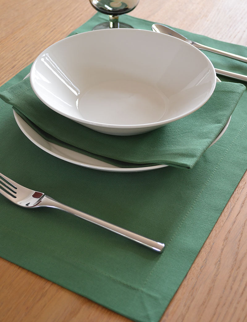 Placemats Uni Katoen Groen