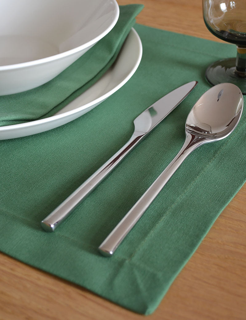 Placemats Uni Cotton Green