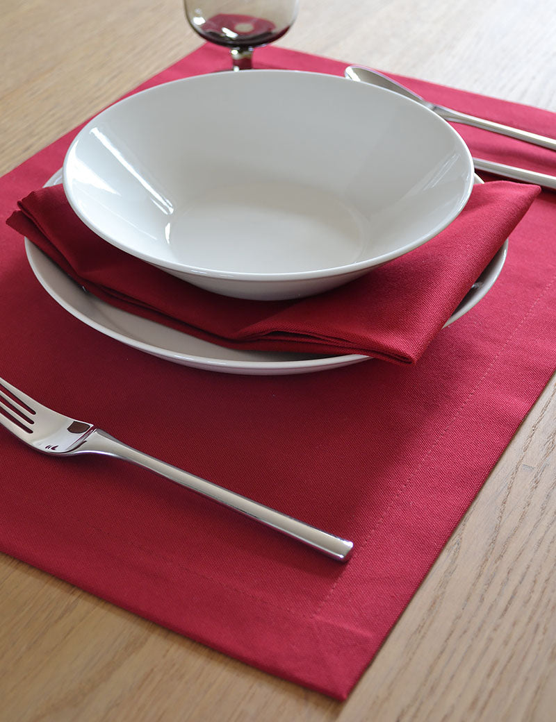 Placemats Uni Katoen Klassiek Rood