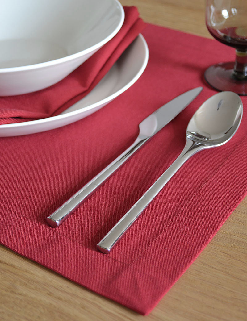 Placemats Uni Katoen Klassiek Rood