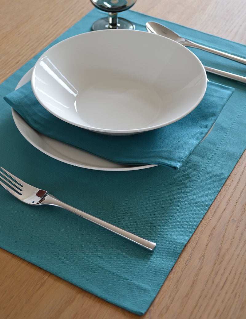 Placemats Uni Cotton Petrol