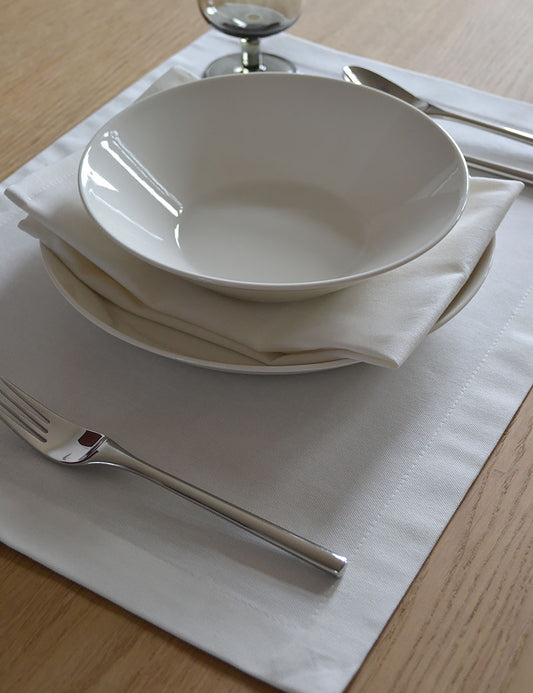 Placemats Basic Uni Katoen Roomwit