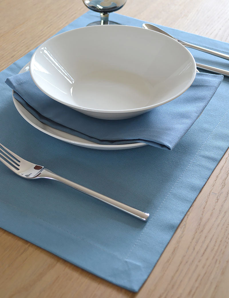 Placemats Uni Cotton Vintage Blue