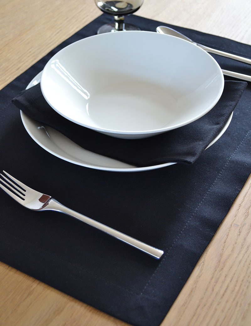 Placemats Uni Cotton Black