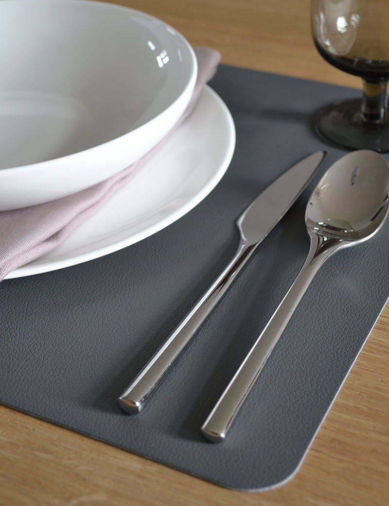 Placemats Synthetic Leather Loft Grey