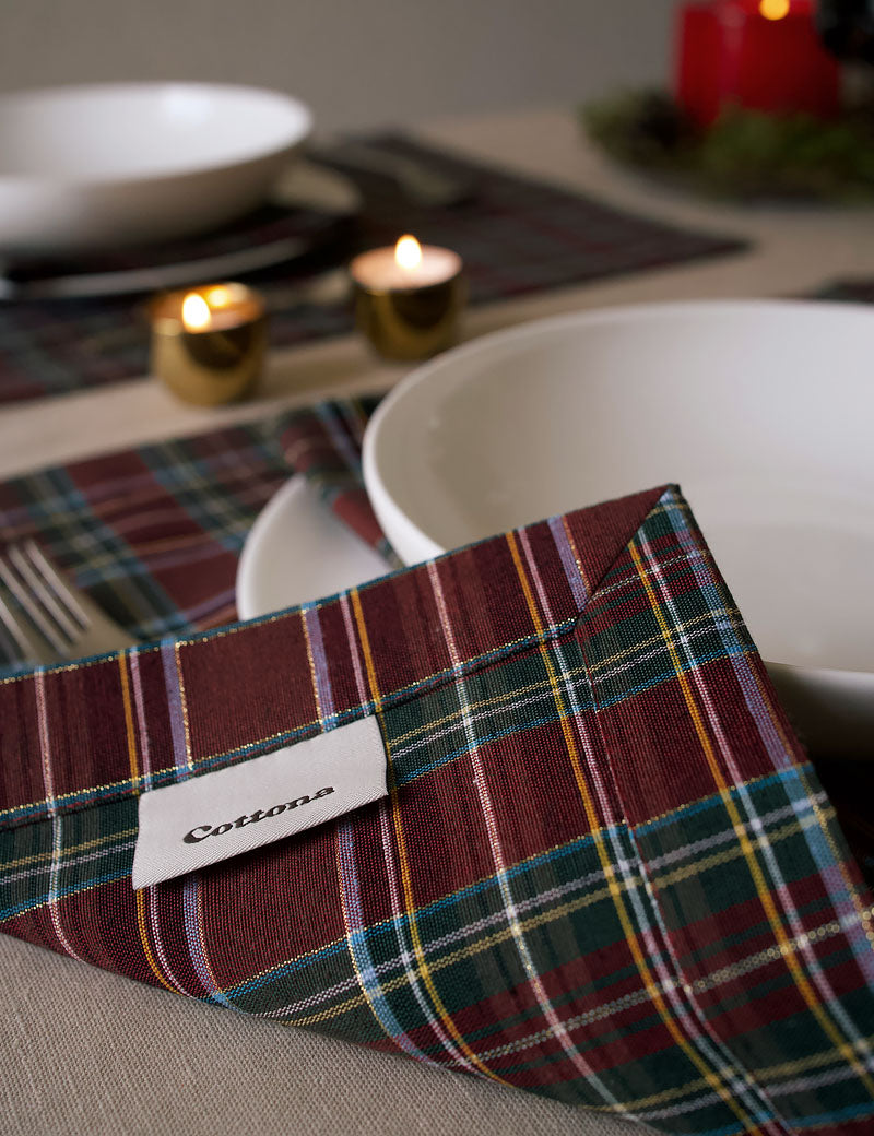 Weihnachts Tischsets Schottenkaro Tartan
