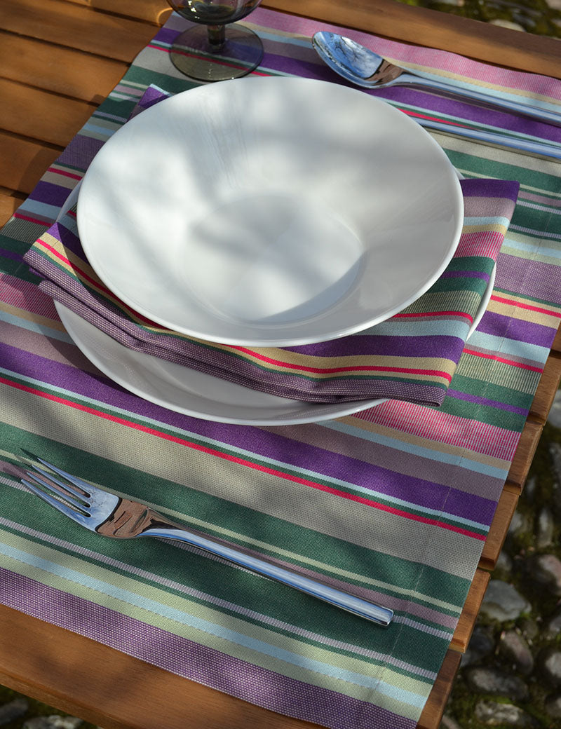 Sets de table Extérieur Rayure Basque Multicolore